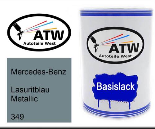 Mercedes-Benz, Lasuritblau Metallic, 349: 500ml Lackdose, von ATW Autoteile West.